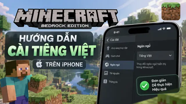 Cách cài Tiếng Việt vào Minecraft trên Iphone